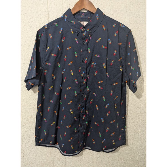 Target Other - Target, Rainbow Ice Cream Button Down Shirt Men's Cotton, Pride, L
